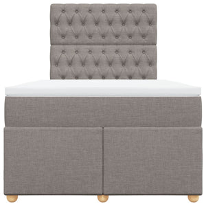 Κρεβάτι Boxspring με Στρώμα Taupe 120x190 εκ. Υφασμάτινο - Pakobazaar