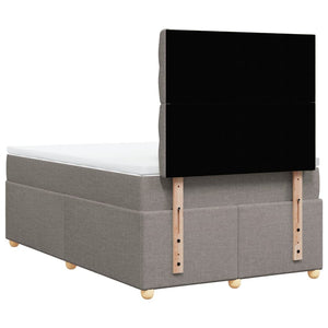 Κρεβάτι Boxspring με Στρώμα Taupe 120x190 εκ. Υφασμάτινο - Pakobazaar