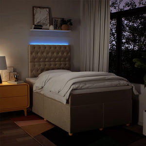 Κρεβάτι Boxspring με Στρώμα Κρεμ 120x190 εκ. Υφασμάτινο - Pakobazaar