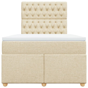 Κρεβάτι Boxspring με Στρώμα Κρεμ 120x190 εκ. Υφασμάτινο - Pakobazaar