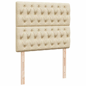 Κρεβάτι Boxspring με Στρώμα Κρεμ 120x190 εκ. Υφασμάτινο - Pakobazaar