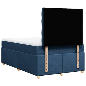 Κρεβάτι Boxspring με Στρώμα Μπλε 120x190 εκ. Υφασμάτινο - Pakobazaar