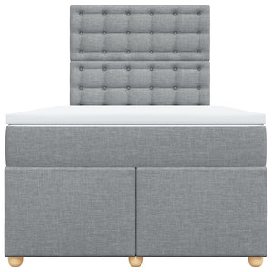 Κρεβάτι Boxspring με Στρώμα Ανοιχτό Γκρι 120x190 εκ. Υφασμάτινο - Pakobazaar