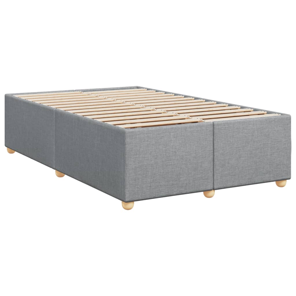 Κρεβάτι Boxspring με Στρώμα Ανοιχτό Γκρι 120x190 εκ. Υφασμάτινο - Pakobazaar
