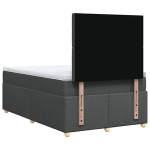Κρεβάτι Boxspring με Στρώμα Σκούρο Γκρι 120x190 εκ Υφασμάτινο - Pakobazaar