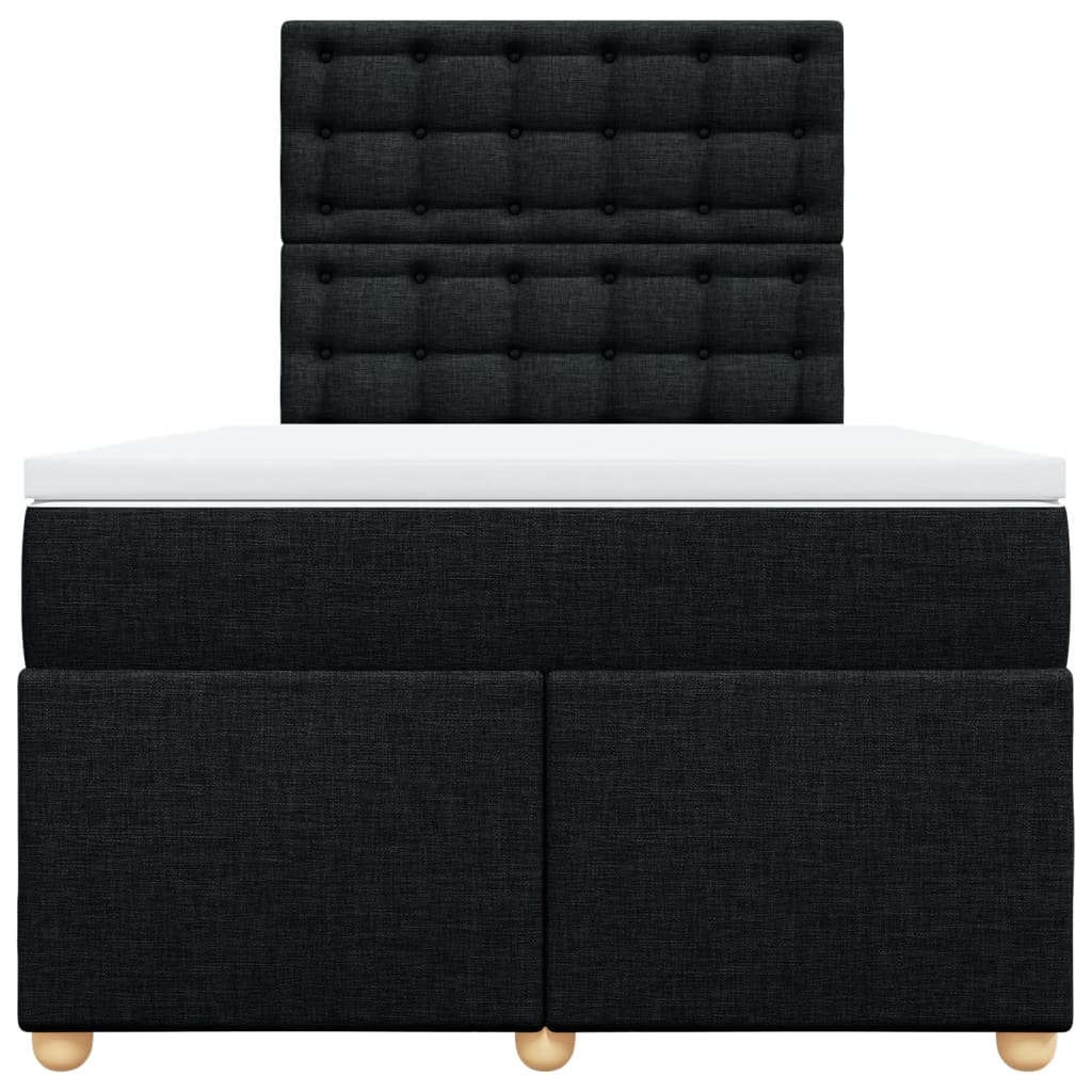 Κρεβάτι Boxspring με Στρώμα Μαύρο 120x190 εκ. Υφασμάτινο - Pakobazaar