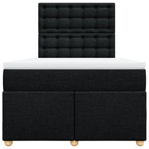 Κρεβάτι Boxspring με Στρώμα Μαύρο 120x190 εκ. Υφασμάτινο - Pakobazaar