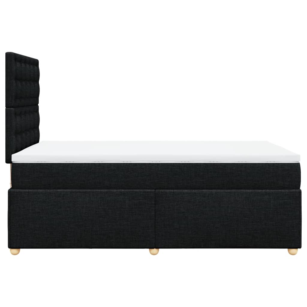 Κρεβάτι Boxspring με Στρώμα Μαύρο 120x190 εκ. Υφασμάτινο - Pakobazaar