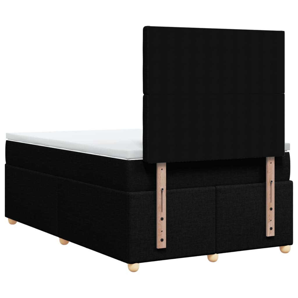 Κρεβάτι Boxspring με Στρώμα Μαύρο 120x190 εκ. Υφασμάτινο - Pakobazaar