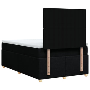 Κρεβάτι Boxspring με Στρώμα Μαύρο 120x190 εκ. Υφασμάτινο - Pakobazaar