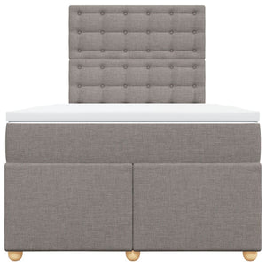 Κρεβάτι Boxspring με Στρώμα Taupe 120x190 εκ. Υφασμάτινο - Pakobazaar