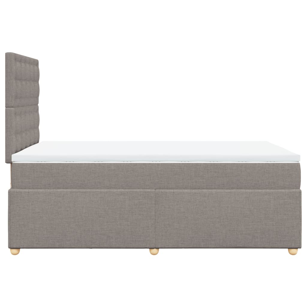 Κρεβάτι Boxspring με Στρώμα Taupe 120x190 εκ. Υφασμάτινο - Pakobazaar