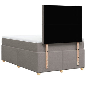 Κρεβάτι Boxspring με Στρώμα Taupe 120x190 εκ. Υφασμάτινο - Pakobazaar