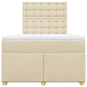 Κρεβάτι Boxspring με Στρώμα Κρεμ 120x190 εκ. Υφασμάτινο - Pakobazaar