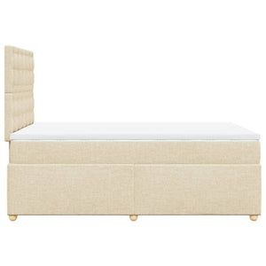Κρεβάτι Boxspring με Στρώμα Κρεμ 120x190 εκ. Υφασμάτινο - Pakobazaar