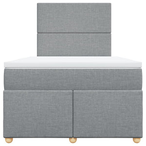 Κρεβάτι Boxspring με Στρώμα Ανοιχτό Γκρι 120x200 εκ. Υφασμάτινο - Pakobazaar