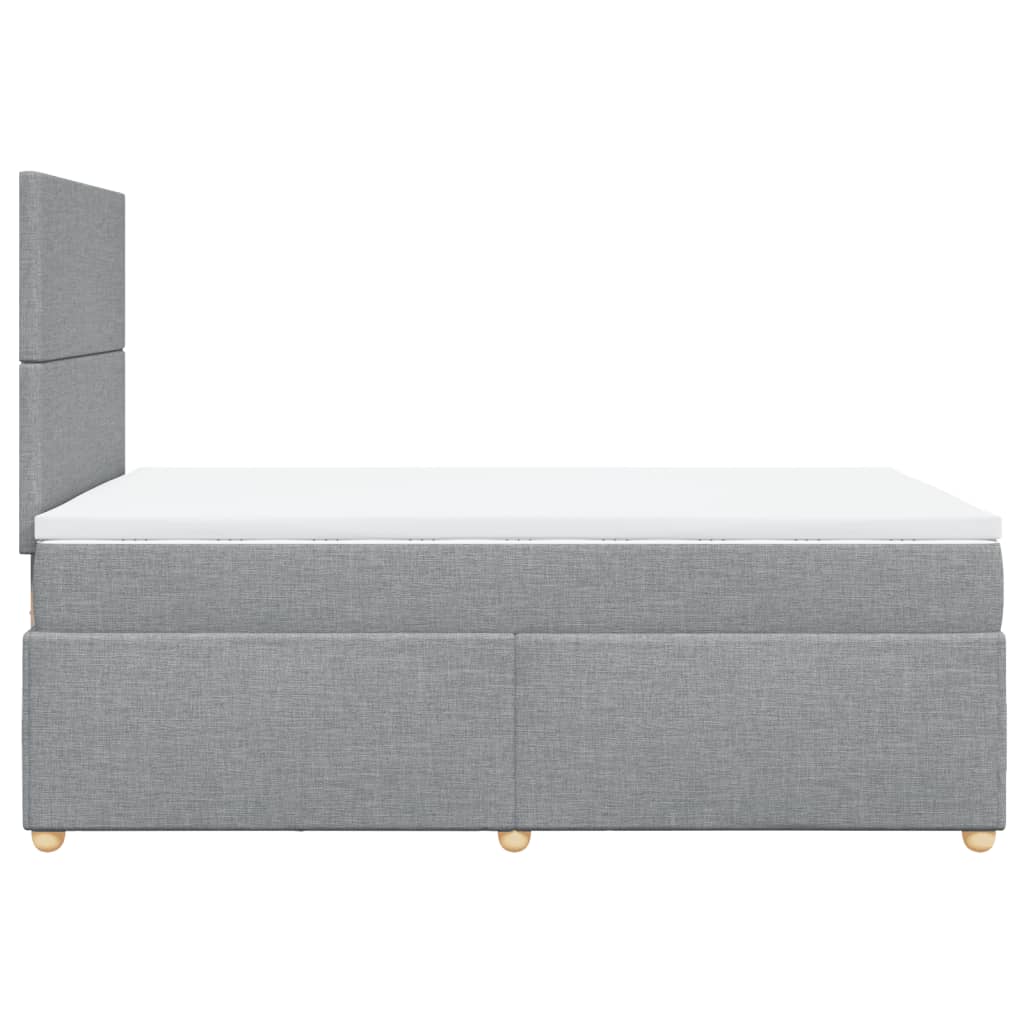 Κρεβάτι Boxspring με Στρώμα Ανοιχτό Γκρι 120x200 εκ. Υφασμάτινο - Pakobazaar