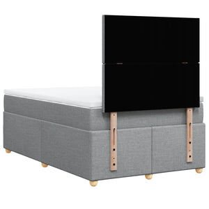 Κρεβάτι Boxspring με Στρώμα Ανοιχτό Γκρι 120x200 εκ. Υφασμάτινο - Pakobazaar
