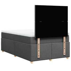 Κρεβάτι Boxspring με Στρώμα Σκούρο Γκρι 120x200 εκ. Υφασμάτινο - Pakobazaar
