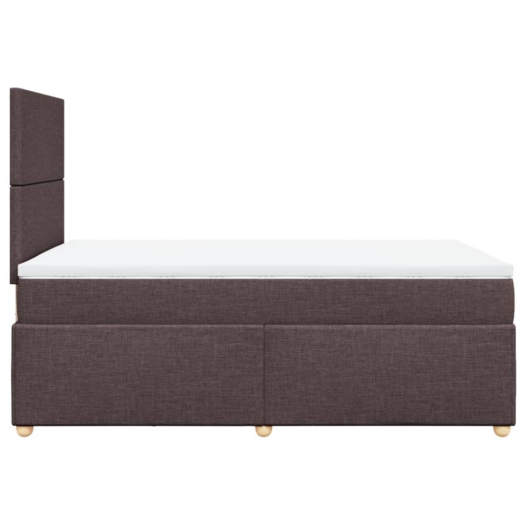 Κρεβάτι Boxspring με Στρώμα Σκούρο Καφέ 120x200 εκ. Υφασμάτινο - Pakobazaar