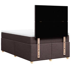 Κρεβάτι Boxspring με Στρώμα Σκούρο Καφέ 120x200 εκ. Υφασμάτινο - Pakobazaar