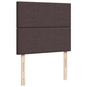 Κρεβάτι Boxspring με Στρώμα Σκούρο Καφέ 120x200 εκ. Υφασμάτινο - Pakobazaar