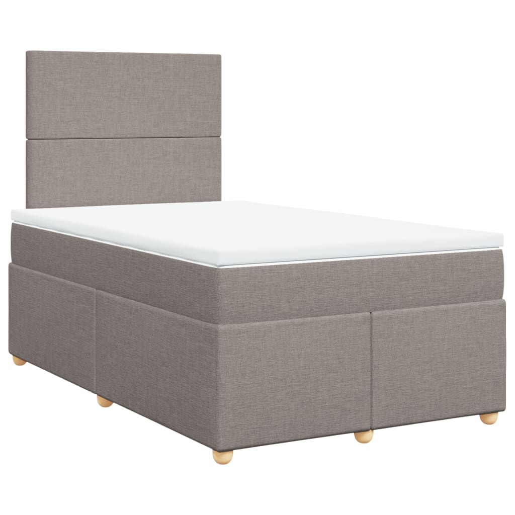 Κρεβάτι Boxspring με Στρώμα Taupe 120x200 εκ. Υφασμάτινο - Pakobazaar
