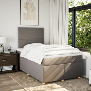 Κρεβάτι Boxspring με Στρώμα Taupe 120x200 εκ. Υφασμάτινο - Pakobazaar