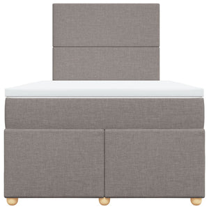 Κρεβάτι Boxspring με Στρώμα Taupe 120x200 εκ. Υφασμάτινο - Pakobazaar