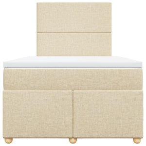 Κρεβάτι Boxspring με Στρώμα Κρεμ 120x200 εκ. Υφασμάτινο - Pakobazaar