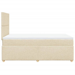 Κρεβάτι Boxspring με Στρώμα Κρεμ 120x200 εκ. Υφασμάτινο - Pakobazaar