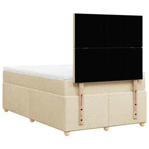 Κρεβάτι Boxspring με Στρώμα Κρεμ 120x200 εκ. Υφασμάτινο - Pakobazaar