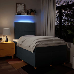 Κρεβάτι Boxspring με Στρώμα Μπλε 120x200 εκ. Υφασμάτινο - Pakobazaar