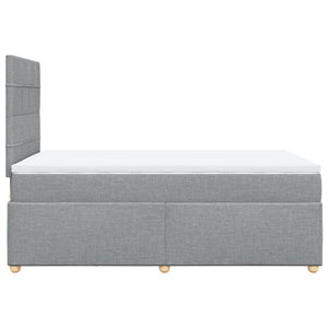 Κρεβάτι Boxspring με Στρώμα Ανοιχτό Γκρι 120x200 εκ. Υφασμάτινο - Pakobazaar