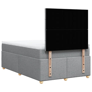 Κρεβάτι Boxspring με Στρώμα Ανοιχτό Γκρι 120x200 εκ. Υφασμάτινο - Pakobazaar