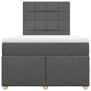 Κρεβάτι Boxspring με Στρώμα Σκούρο Γκρι 120x200 εκ. Υφασμάτινο - Pakobazaar