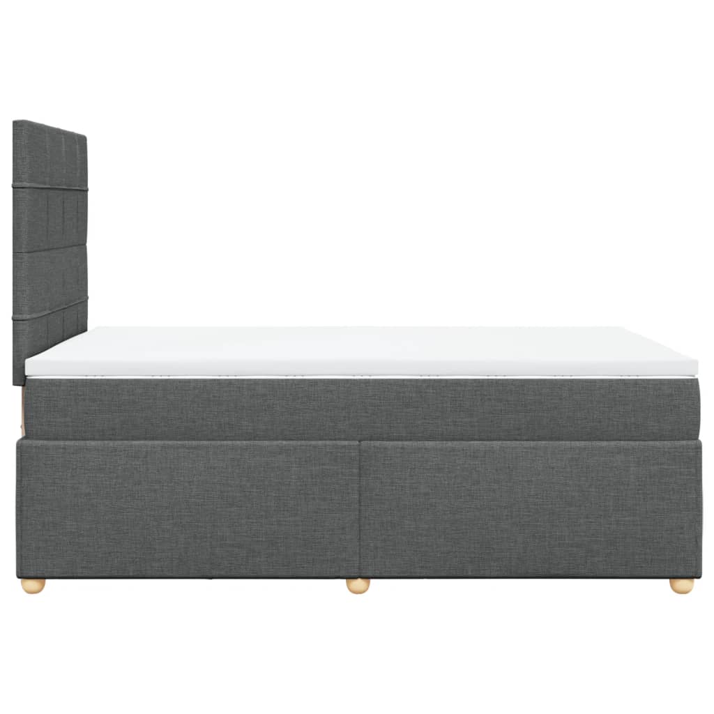 Κρεβάτι Boxspring με Στρώμα Σκούρο Γκρι 120x200 εκ. Υφασμάτινο - Pakobazaar