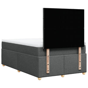 Κρεβάτι Boxspring με Στρώμα Σκούρο Γκρι 120x200 εκ. Υφασμάτινο - Pakobazaar