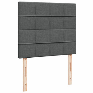 Κρεβάτι Boxspring με Στρώμα Σκούρο Γκρι 120x200 εκ. Υφασμάτινο - Pakobazaar