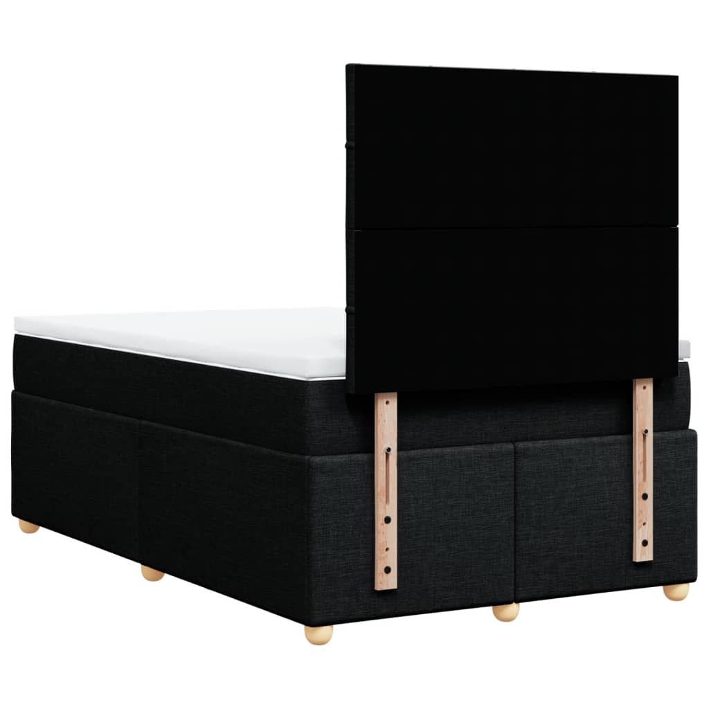 Κρεβάτι Boxspring με Στρώμα Μαύρο 120x200 εκ. Υφασμάτινο - Pakobazaar