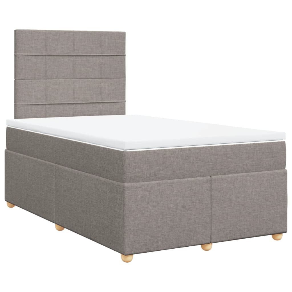 Κρεβάτι Boxspring με Στρώμα Taupe 120x200 εκ. Υφασμάτινο - Pakobazaar