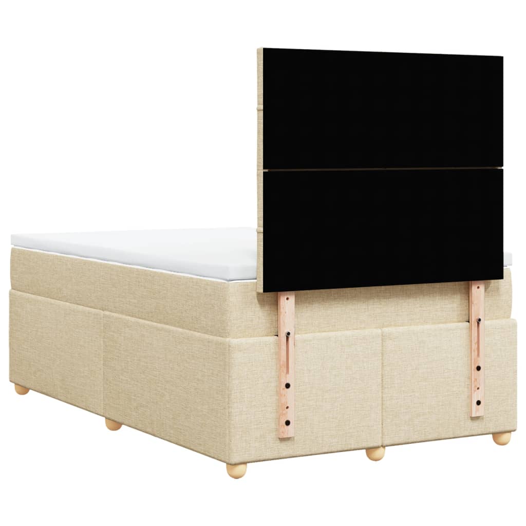 Κρεβάτι Boxspring με Στρώμα Κρεμ 120x200 εκ. Υφασμάτινο - Pakobazaar