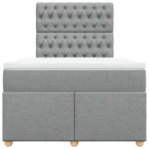 Κρεβάτι Boxspring με Στρώμα Ανοιχτό Γκρι 120x200 εκ. Υφασμάτινο - Pakobazaar