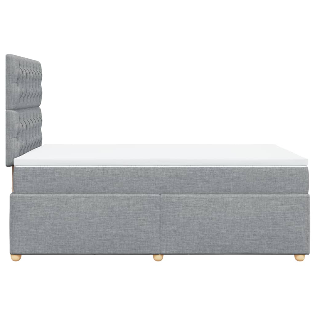Κρεβάτι Boxspring με Στρώμα Ανοιχτό Γκρι 120x200 εκ. Υφασμάτινο - Pakobazaar