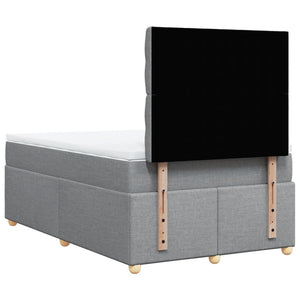 Κρεβάτι Boxspring με Στρώμα Ανοιχτό Γκρι 120x200 εκ. Υφασμάτινο - Pakobazaar