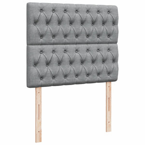 Κρεβάτι Boxspring με Στρώμα Ανοιχτό Γκρι 120x200 εκ. Υφασμάτινο - Pakobazaar