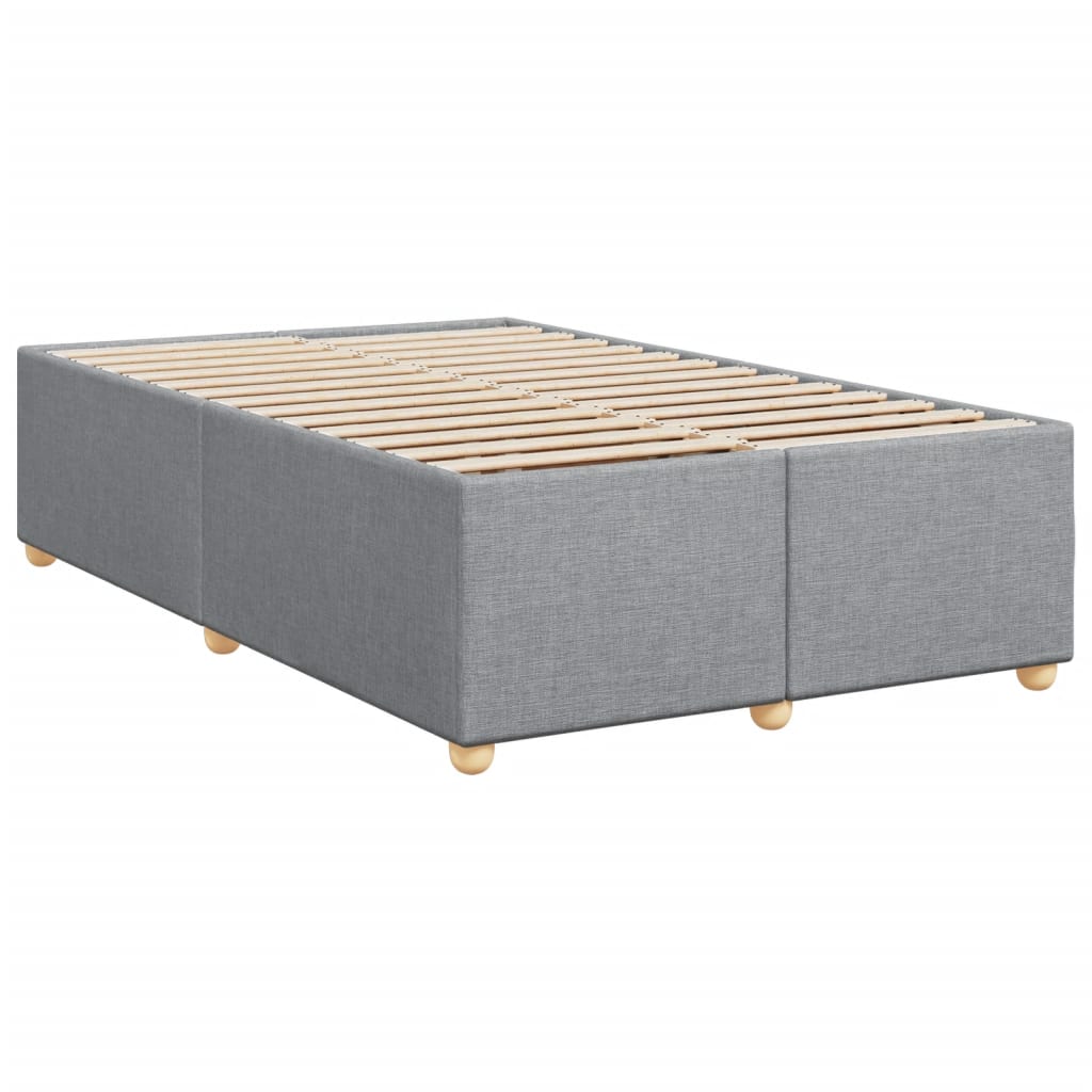 Κρεβάτι Boxspring με Στρώμα Ανοιχτό Γκρι 120x200 εκ. Υφασμάτινο - Pakobazaar