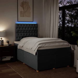 Κρεβάτι Boxspring με Στρώμα Σκούρο Γκρι 120x200 εκ. Υφασμάτινο - Pakobazaar