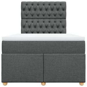 Κρεβάτι Boxspring με Στρώμα Σκούρο Γκρι 120x200 εκ. Υφασμάτινο - Pakobazaar