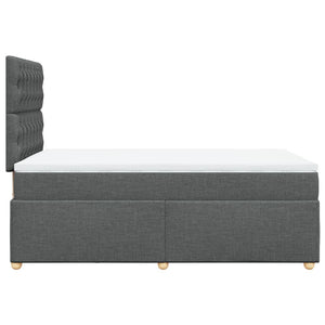 Κρεβάτι Boxspring με Στρώμα Σκούρο Γκρι 120x200 εκ. Υφασμάτινο - Pakobazaar